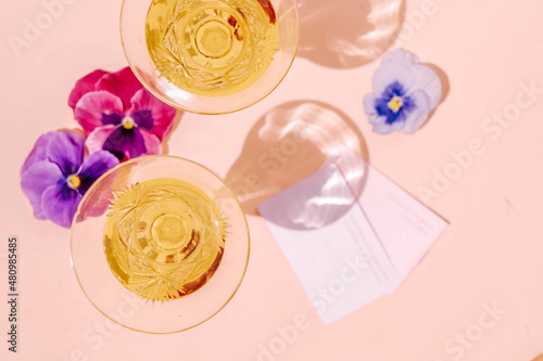 Champagne and grass styled stock scene