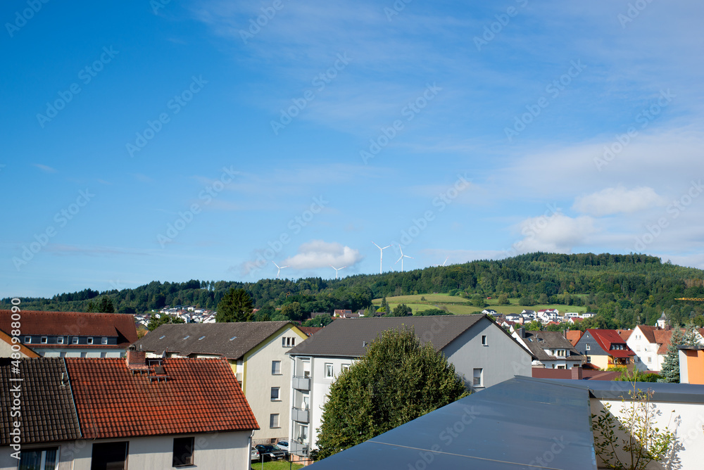 Obraz premium Wächtersbach Hesse Germany. Roofs of houses.