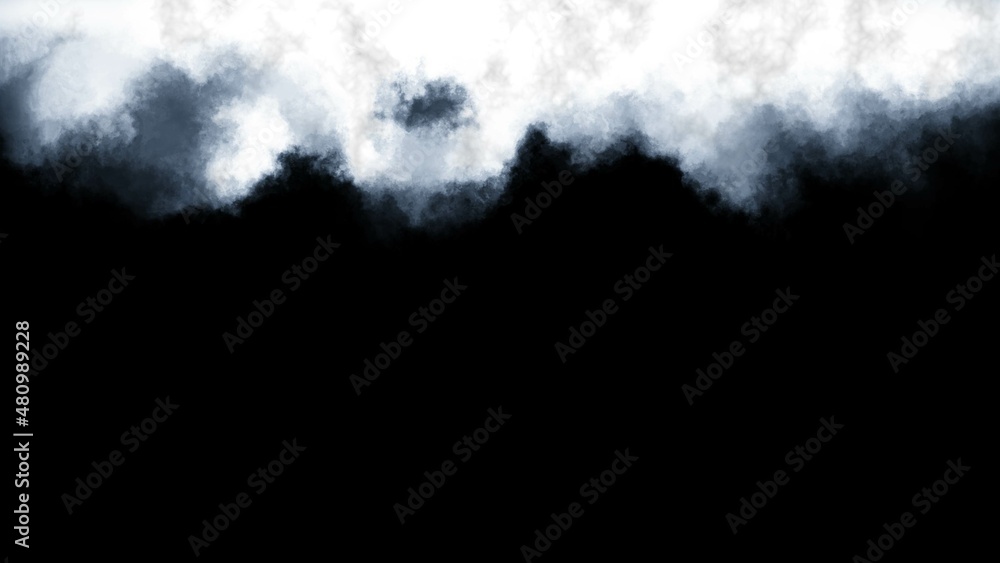 Long White Cloud on Black Background Long White Cloud on Black Background