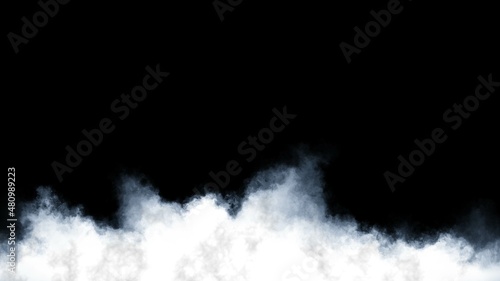Long White Cloud on Black Background