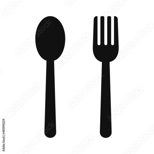 Spoon and fork icon vector illustration