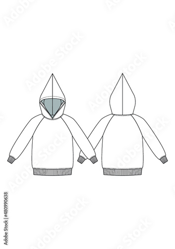 Pixie Hoodie Technical Fashion Drawing