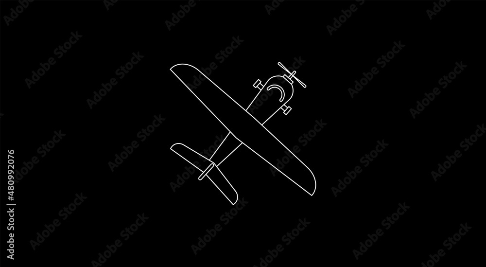 Airplane symbol vector emoji on black background. Airplane symbol vector emoji on black background.