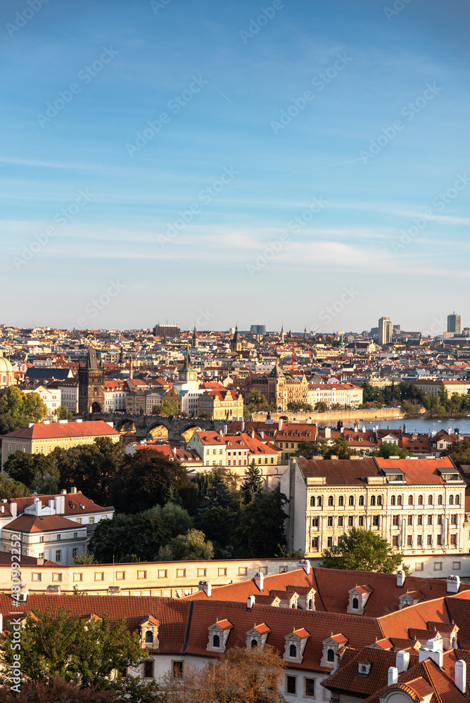 Fototapeta premium Prague at sunset. View from Prague Castle