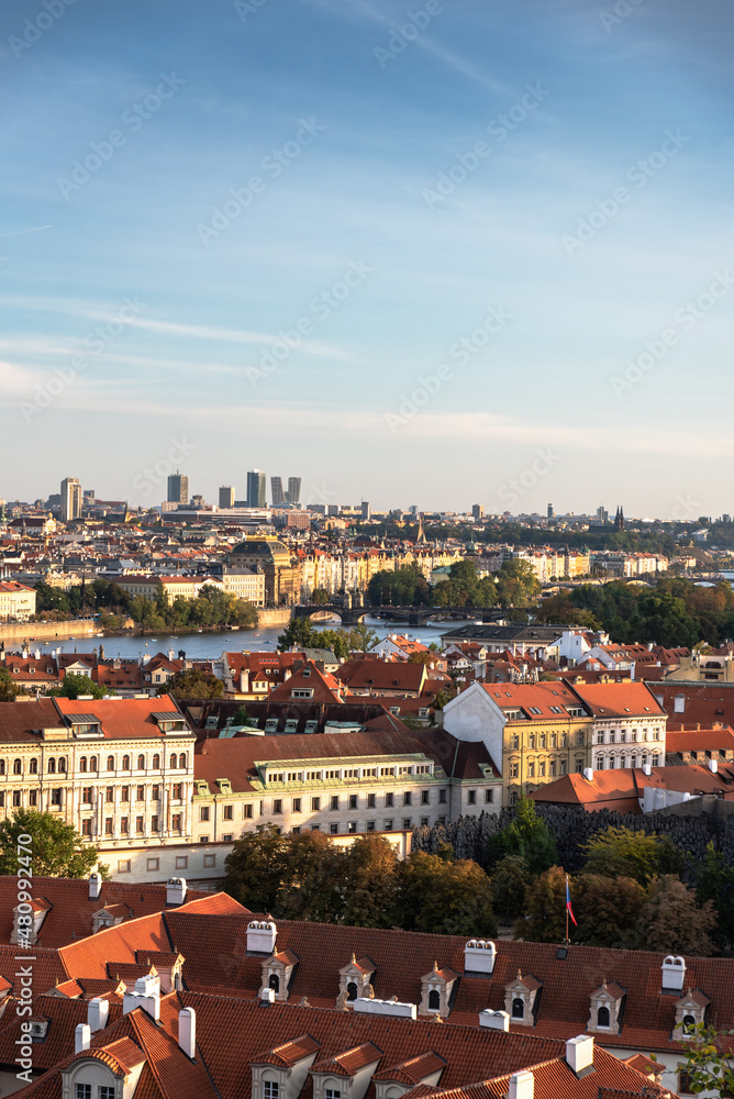 Fototapeta premium Prague at sunset. View from Prague Castle