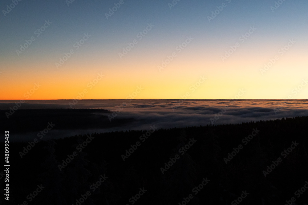 winter sunset landscapes straight from the Izery mountains