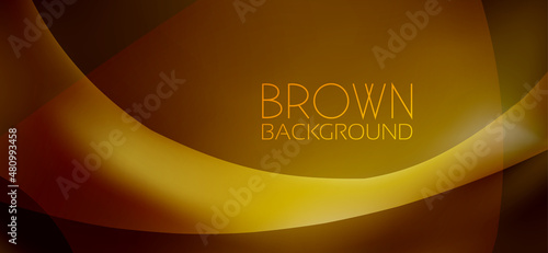 Dark brown background with curved gold line. Vector graphics