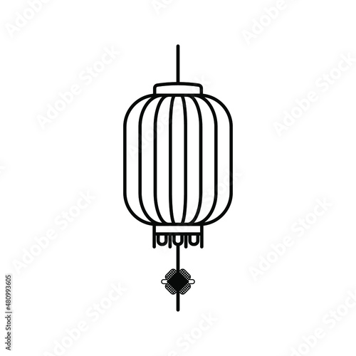 Lantern icon. Chinese New Year lantern. Traditional paper lanterns. Flat vector style illustration.