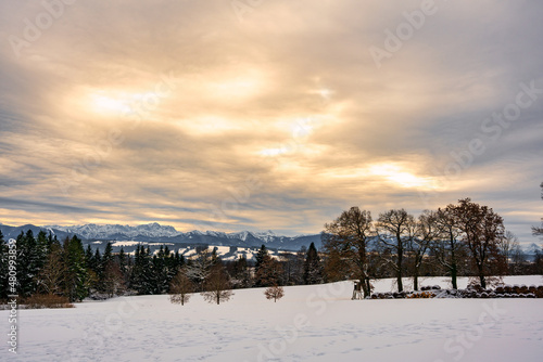 Landschaft, Alpen, Wolkendecke, Wolken, Hohenpeissenberg