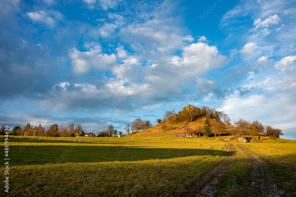 Obraz premium Rhön, Wachtküppel, Hügel, Berg, Landschaft