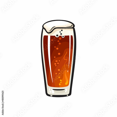 Willy Becher beer glass. Hand drawn vector illustration isolated on white.