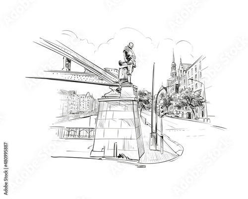 Hamburg. Germany. Hand drawn sketch. Vector illustration. 