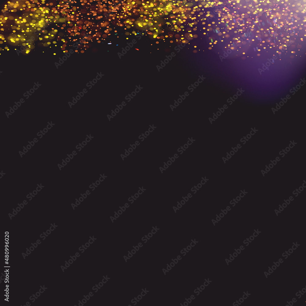 Black glamour bokeh background with copy space for birthday, anniversary, wedding, new year eve.