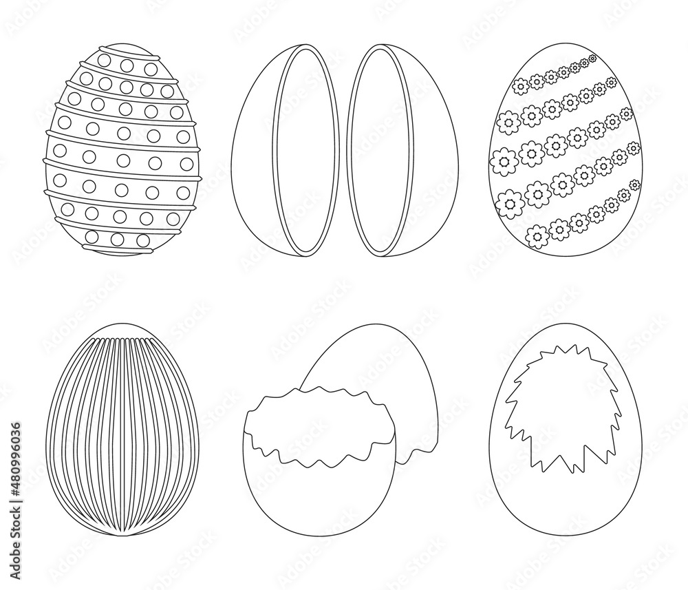 Chocolate egg isolated outline set icon. Outline set icon chocolate shell. Vector illustration egg surprise on white background. Chocolate egg isolated outline set icon. Outline set icon chocolate shell. Vector illustration egg surprise on white background.