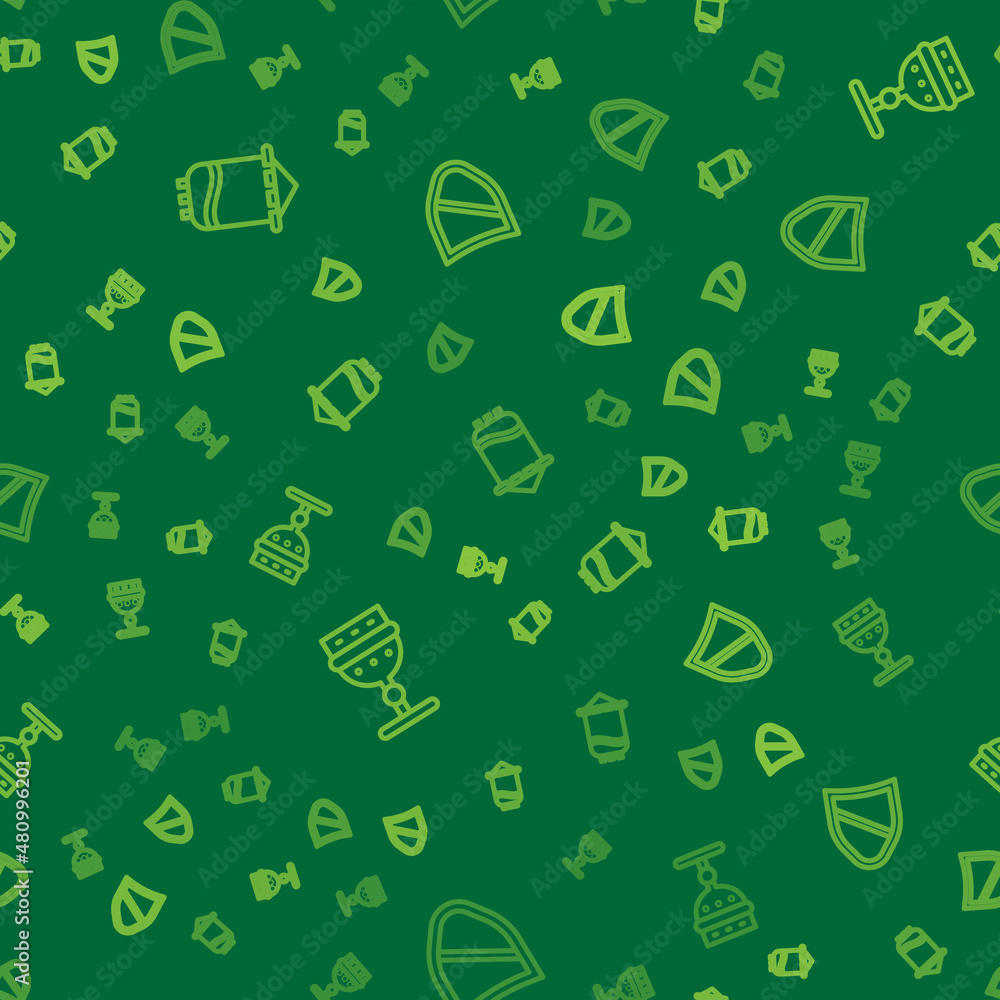 Set line Medieval flag, goblet and Shield on seamless pattern. Vector Set line Medieval flag, goblet and Shield on seamless pattern. Vector