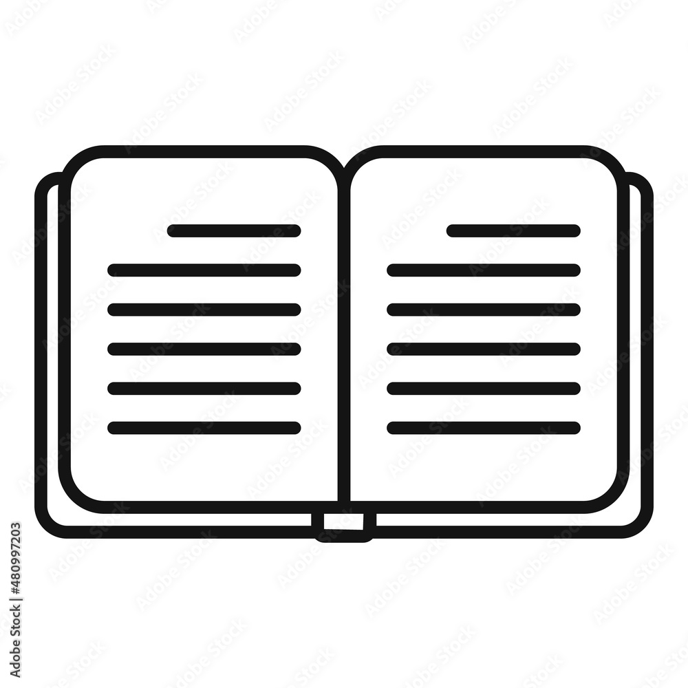 Open notebook icon outline vector. Pen write Open notebook icon outline vector. Pen write