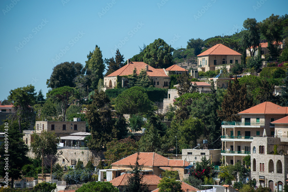 
Deir El Qamar village beautiful green landscape and old architecture in mount Lebanon Middle east