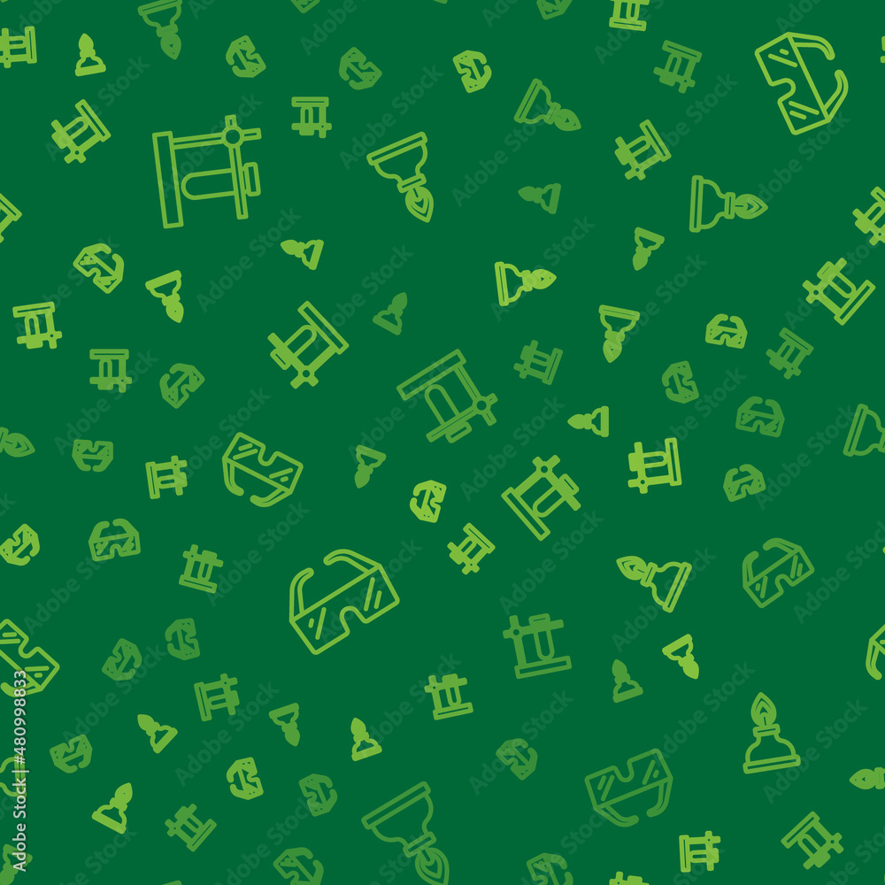 Set line Test tube flask on stand, Safety goggle glasses and Alcohol or spirit burner on seamless pattern. Vector Set line Test tube flask on stand, Safety goggle glasses and Alcohol or spirit burner on seamless pattern. Vector
