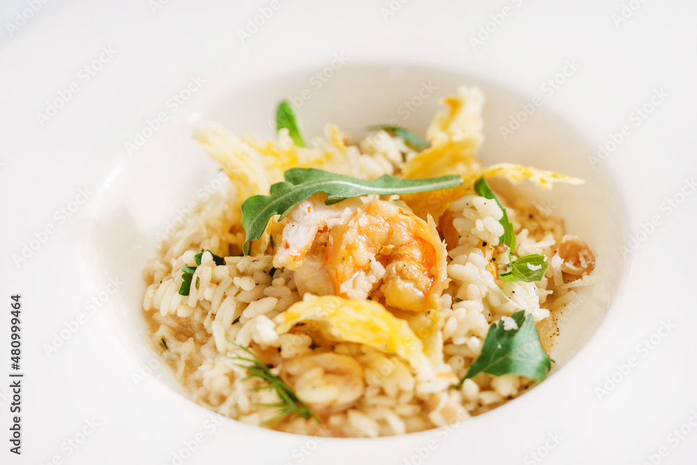 italian risotto with shrimps and fish italian risotto with shrimps and fish