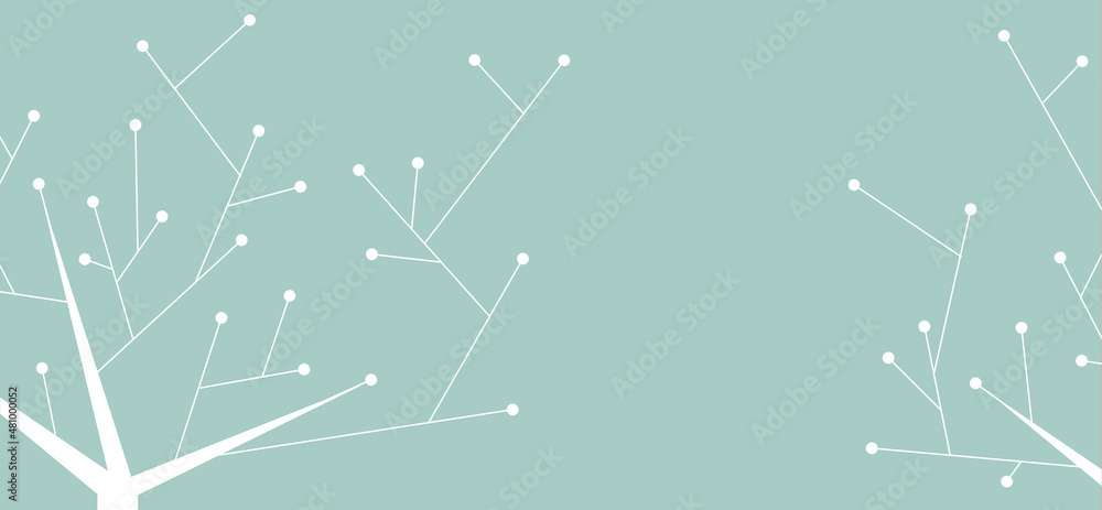 Fototapeta premium Minimal abstract tree illustration - sleek zen nature design - graphic geometric banner style