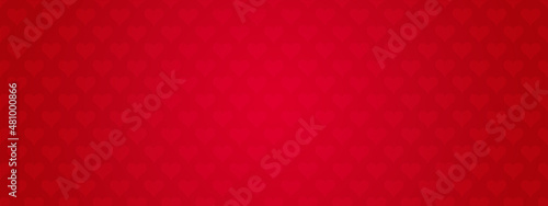 Canvas Bandeau avec un fond dégradé rouge avec des motifs en forme de coeur - Texture S