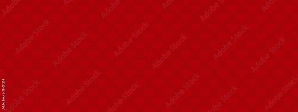 Bandeau avec un fond rouge avec des motifs en forme de coeur - Texture Saint-Valentin Bandeau avec un fond rouge avec des motifs en forme de coeur - Texture Saint-Valentin