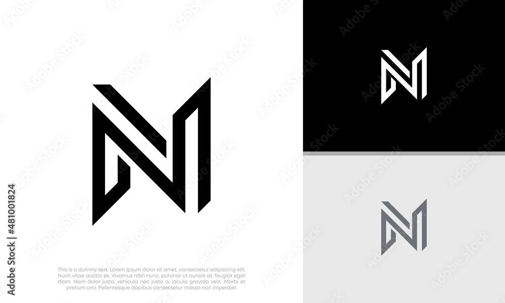 Initials N logo design. Initial Letter Logo. Initials N logo design. Initial Letter Logo.