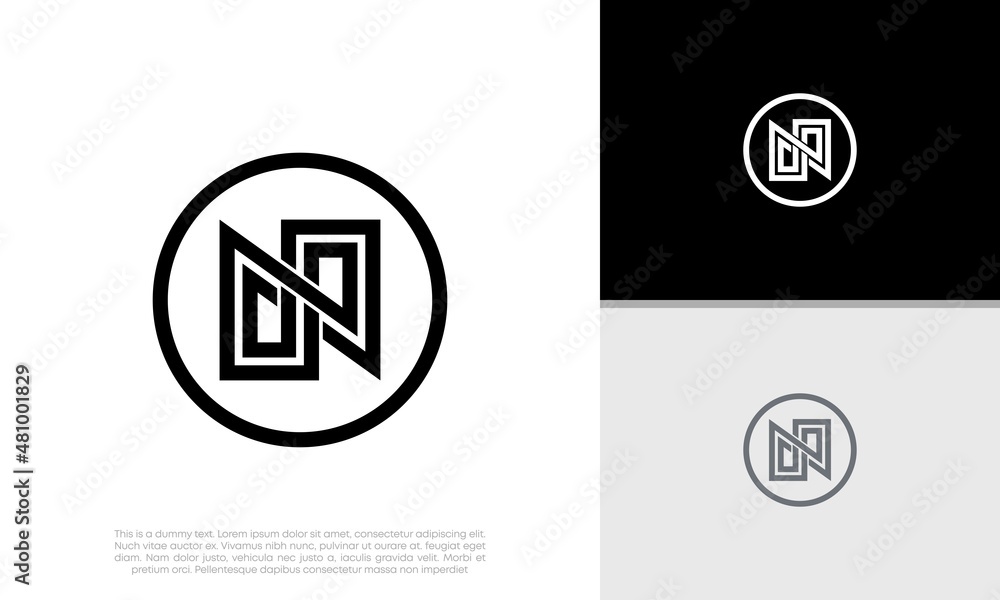 Fototapeta premium Initials N logo design. Initial Letter Logo.