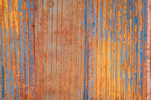 Old rusted zinc surface texture Gray galvanized iron wall texture, Zinc with rust pattern background Close up to pattern texture vertical zinc sheet Zinc vintage view, Wall aluminum silver stainless. © singjai