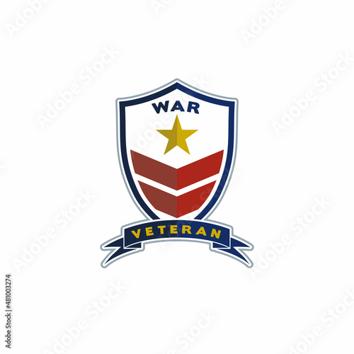 Military Veteran Rank Emblem and Star logo design vector