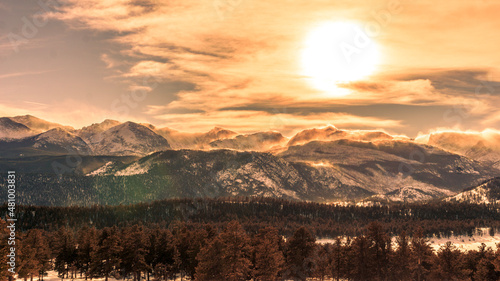 sunset in the mountains