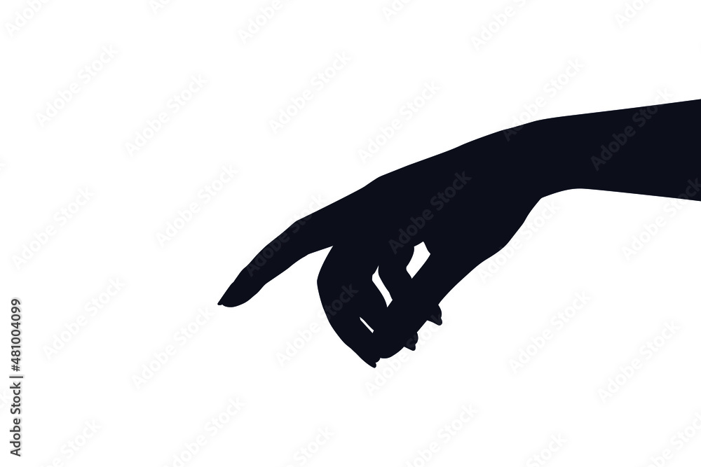 female hand, index finger. eps10 vector stock illustration. female hand, index finger. eps10 vector stock illustration.