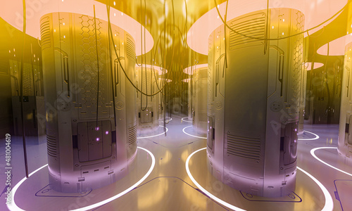 Fotografi cyberpunk instance room scene