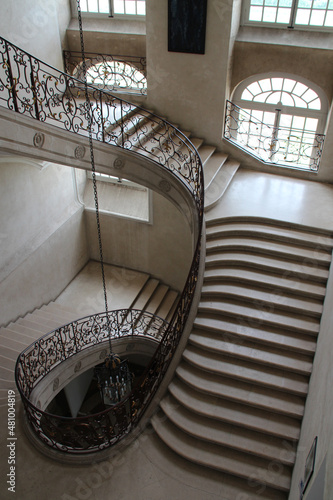 staircase at the premontres abbey in pont-a-mousson  france 