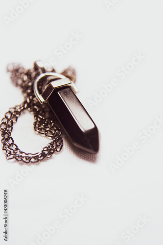 agate pendant on the neck