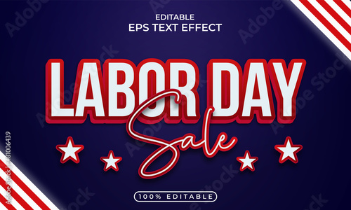 Colorful labor day editable text effect concept