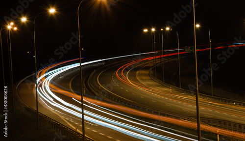 lights of cars with night. long exposure