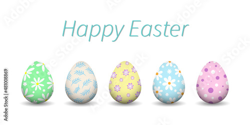Set of Easter eggs collection on White background