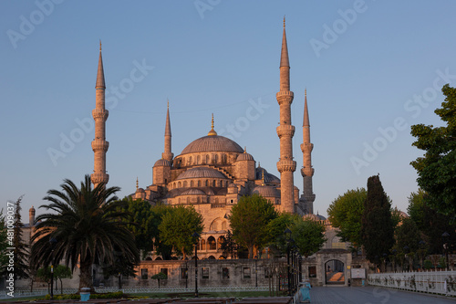 Sultan Ahmed Mosque (Blue mosque) in Istanbul in the summer sunrise, Turkey
