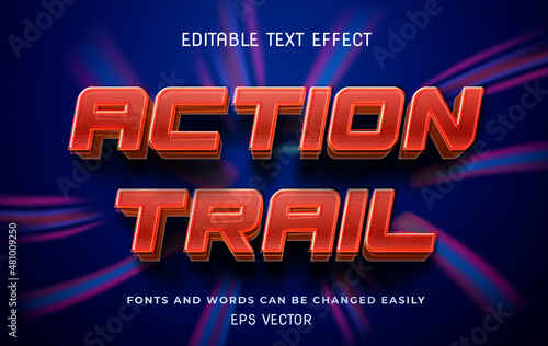 Action trail 3d editable text effect