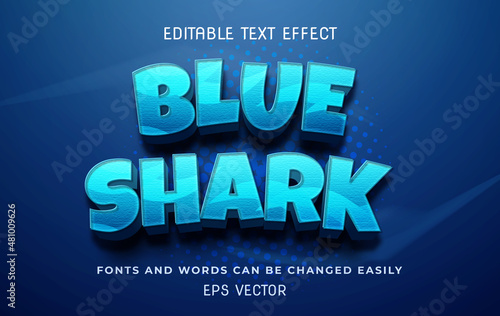 Blue Shark 3d editable text effect