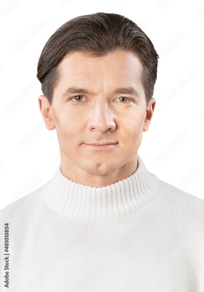 Obraz premium Man face with simple emotions