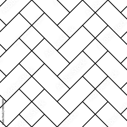 Seamless laying tiles pattern with herringbone offset. Vector illustration.