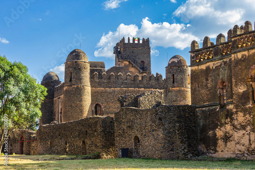 Castle Fasil Ghebbi, Royal fortress-city in Gondar, Ethiopia.
