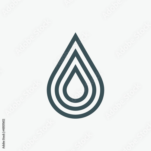 Water drops droplet raindrops icon illustration cut
