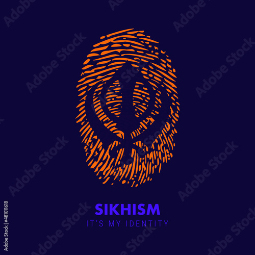 Sikhism is my identity. A typographical design on a fingerprint.
