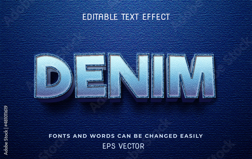 Denim jeans style 3d editable text effect