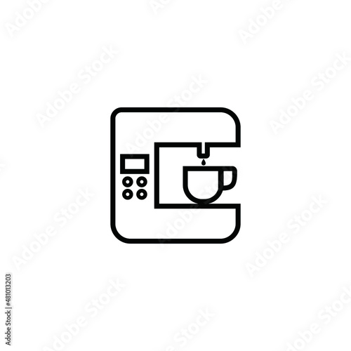 Coffee maker vector icon isolated on white background