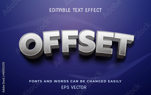Offset white 3d editable text effect