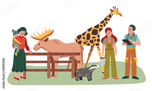 Zoo Flat Illustration